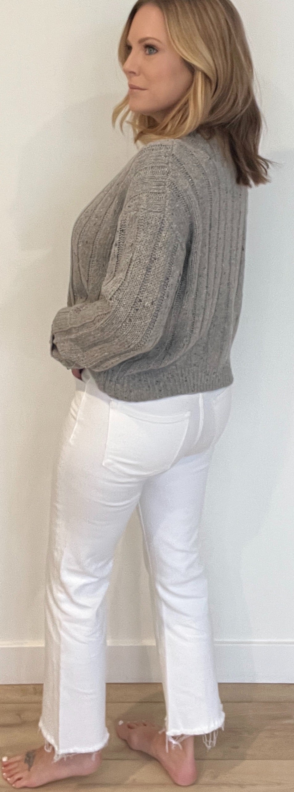 Evelyn Cropped Jeans-White