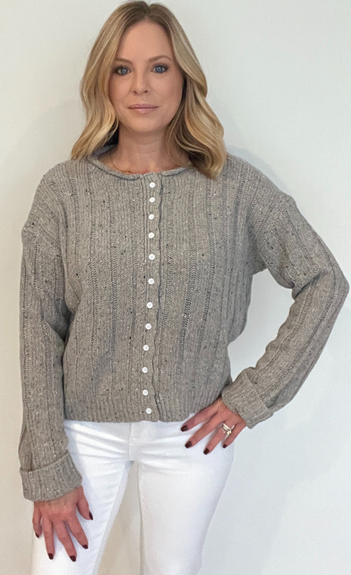 The Haze Cardigan-Heather Grey