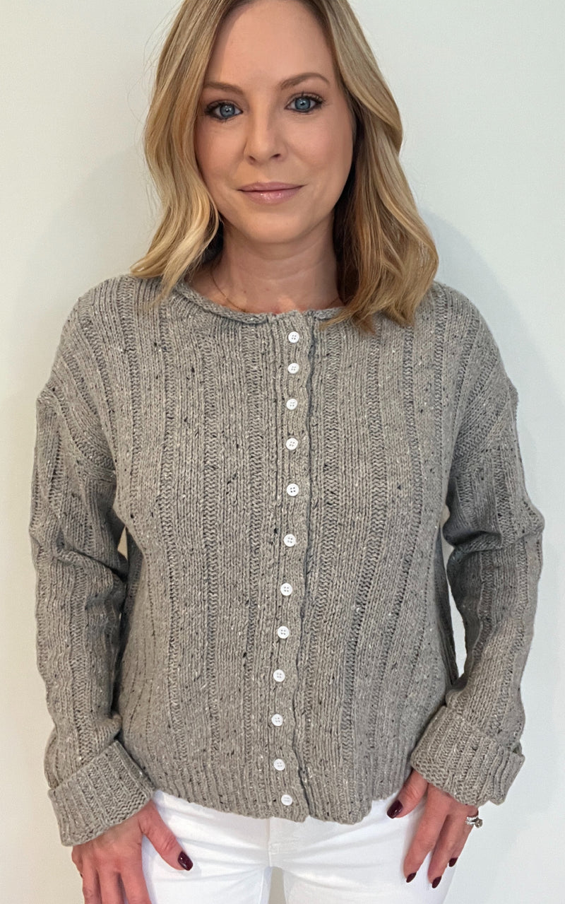 The Haze Cardigan-Heather Grey