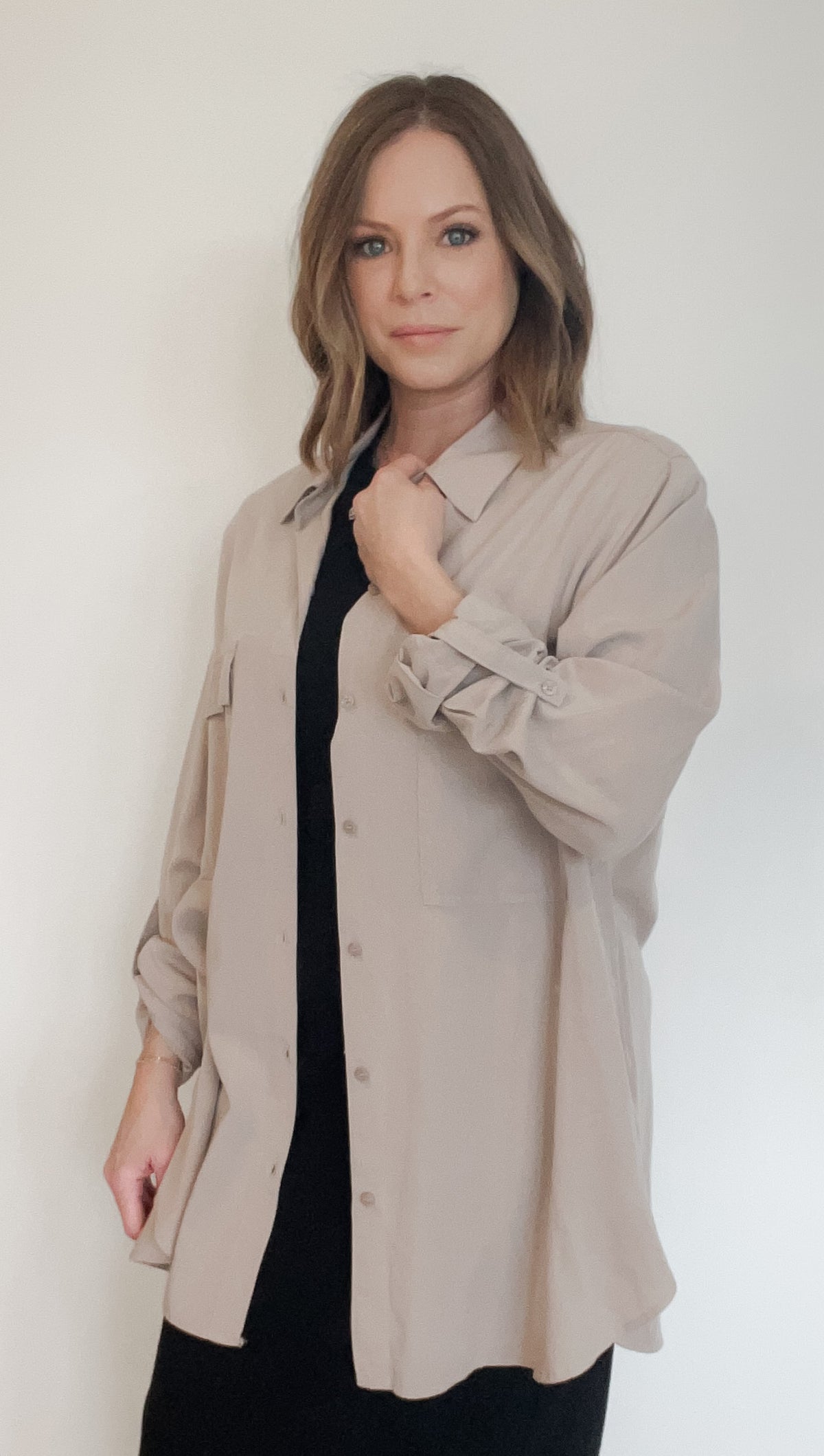 Bryn Oversized Button Down Top