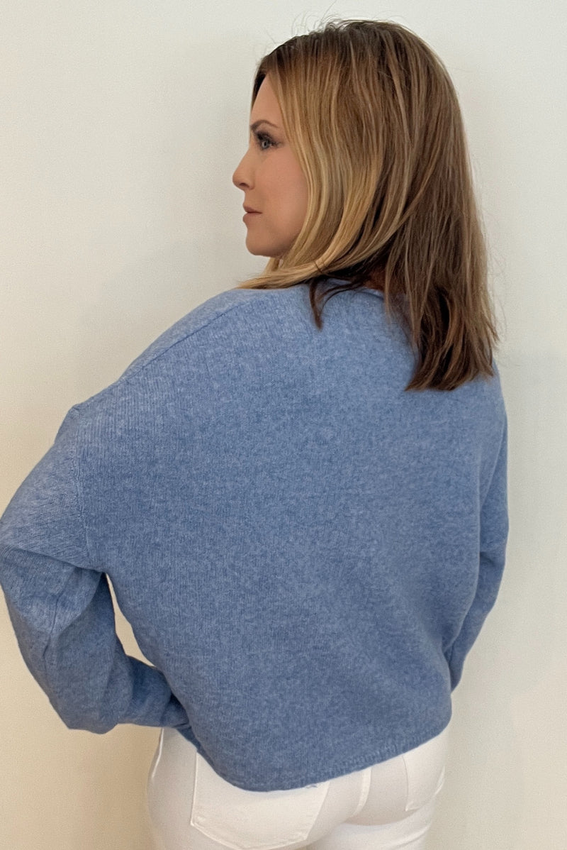 Shelby Cardigan-Dusty Blue