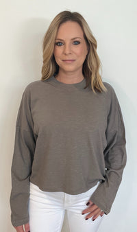 The Everyday Long Sleeve Tee-Deep Taupe