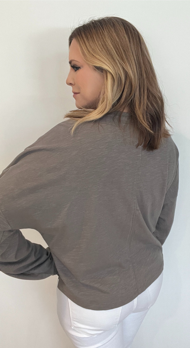 The Everyday Long Sleeve Tee-Deep Taupe