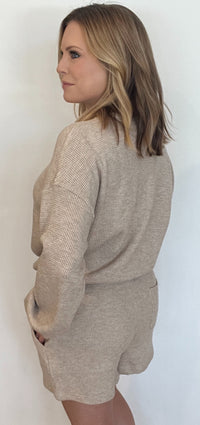 Billie Waffle Shorts-Oatmeal