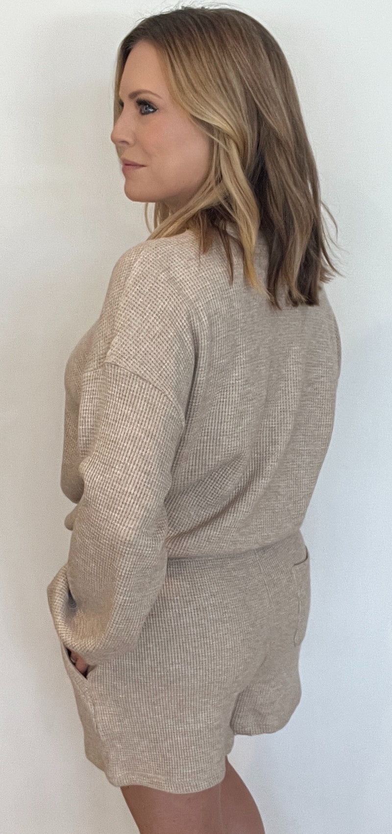 Billie Waffle Shorts-Oatmeal