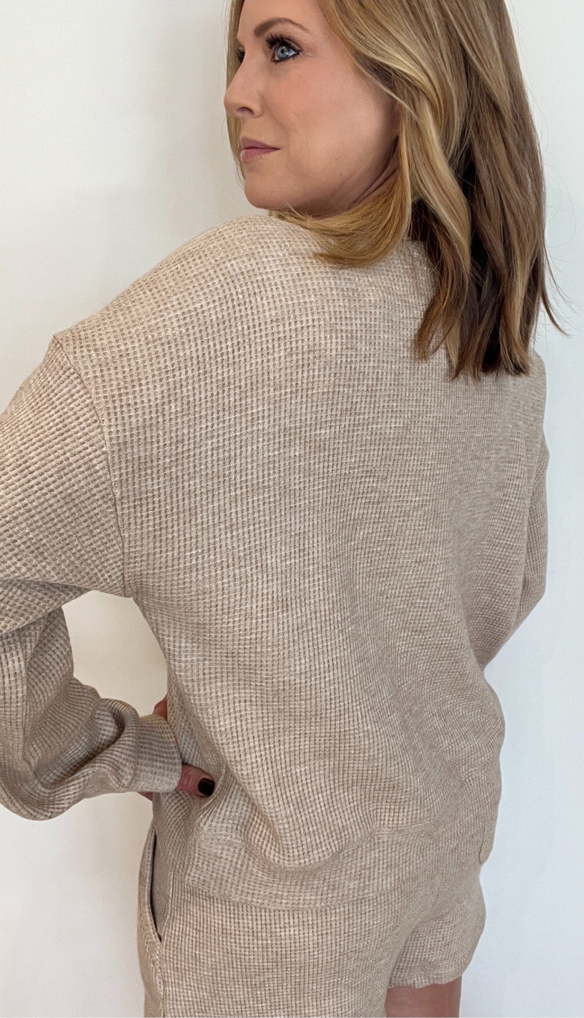 Billie Waffle Top-Oatmeal