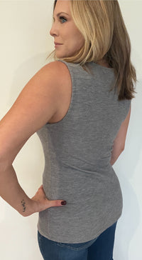 Tailored Ribbed Vest-Grey