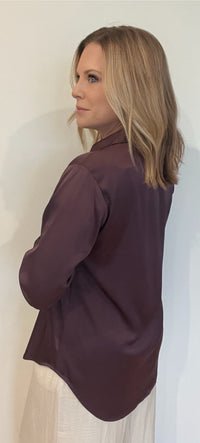 Crimson Satin Top-Dark Cherry