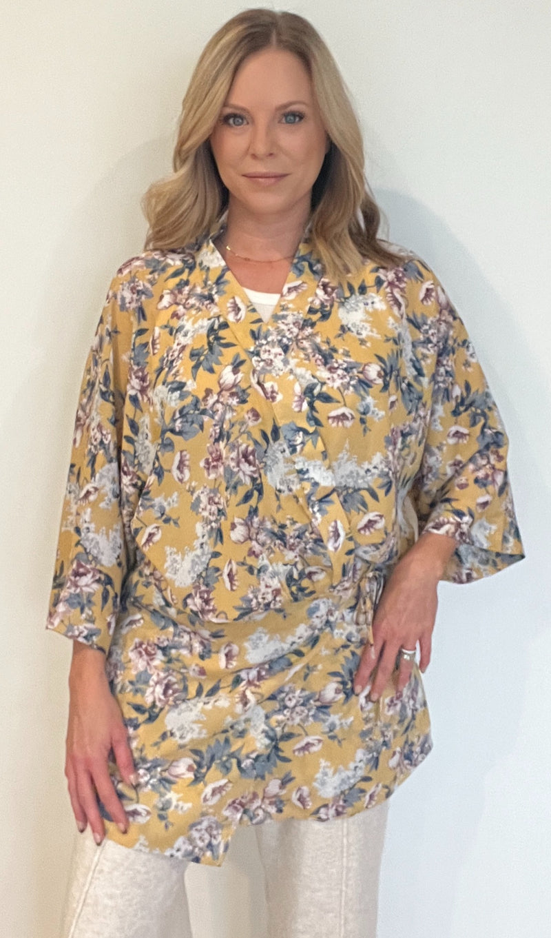 Gracie Kimono Robe-Yellow