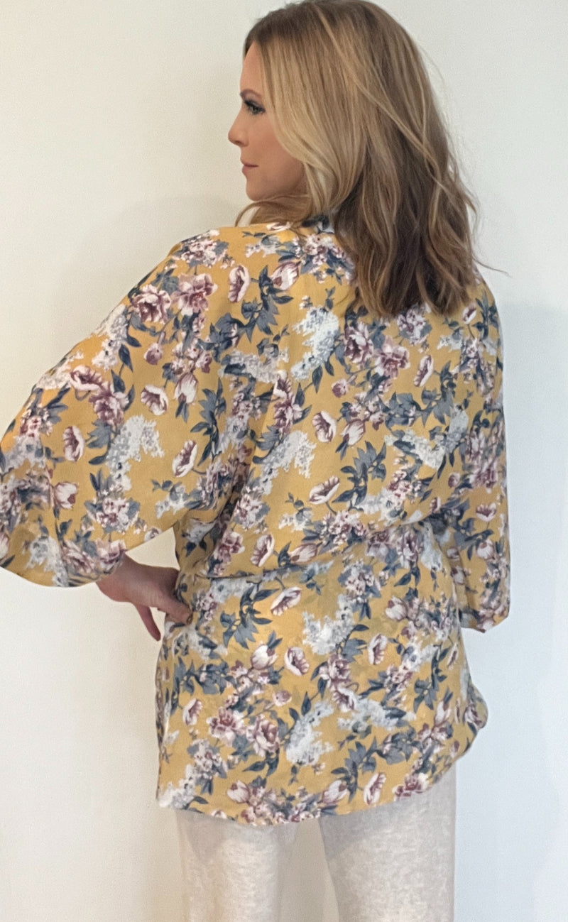 Gracie Kimono Robe-Yellow