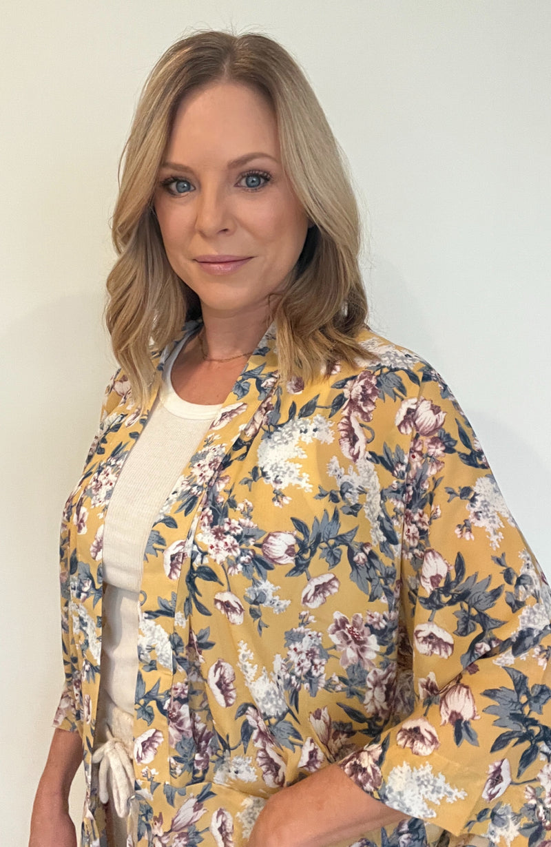 Gracie Kimono Robe-Yellow