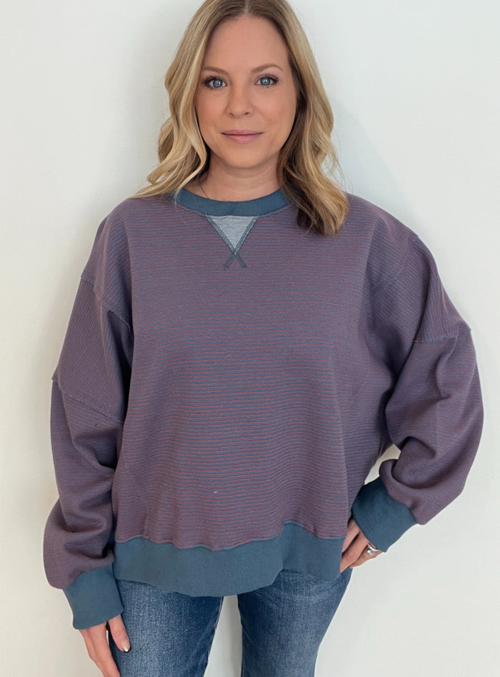 The Cal Pullover-Red/Blue