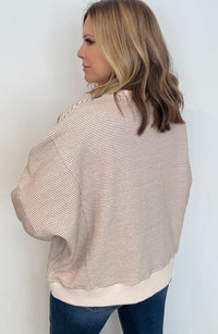 The Cal Pullover-Camel/Ecru