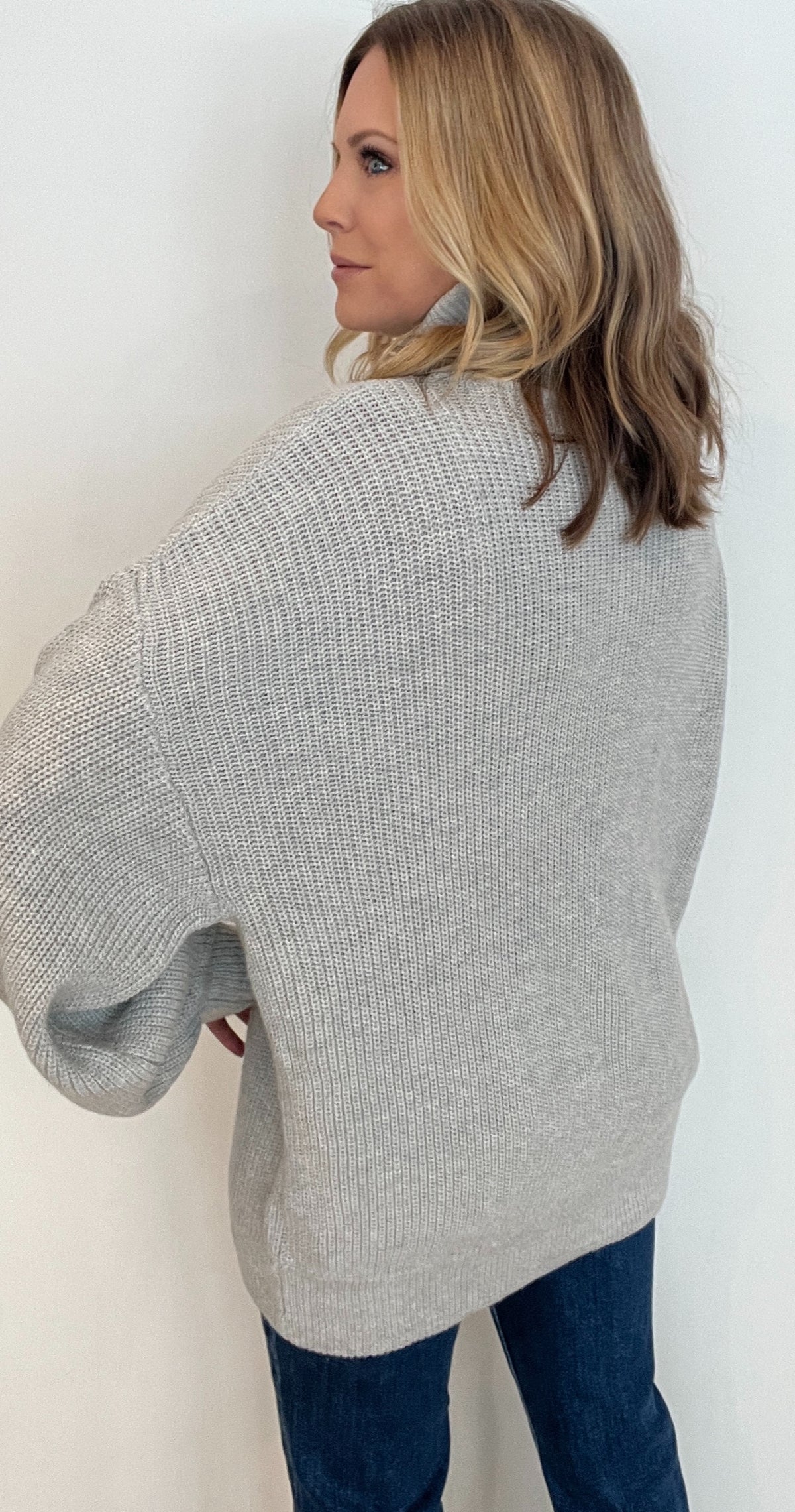 Soft Breeze Zip Up Cardigan-Grey