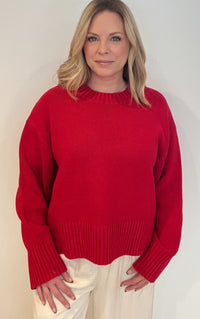 Asher Sweater-Cherry Red