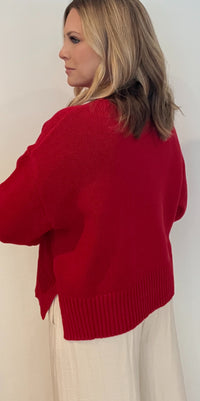 Asher Sweater-Cherry Red