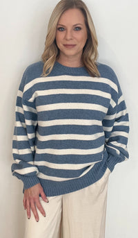 Nordic Coast Sweater-Blue/Ivory