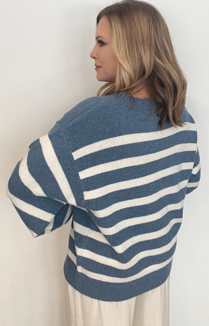 Nordic Coast Sweater-Blue/Ivory