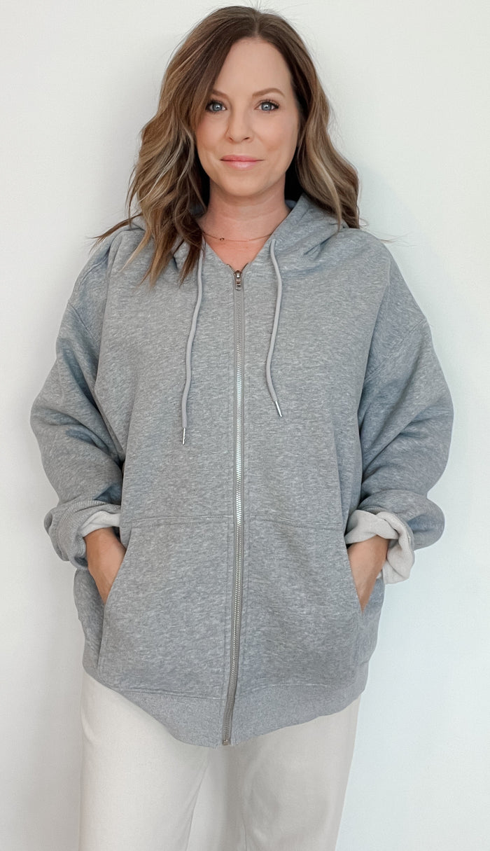 RESTOCKED-Saturdays Oversized Hoodie-Grey