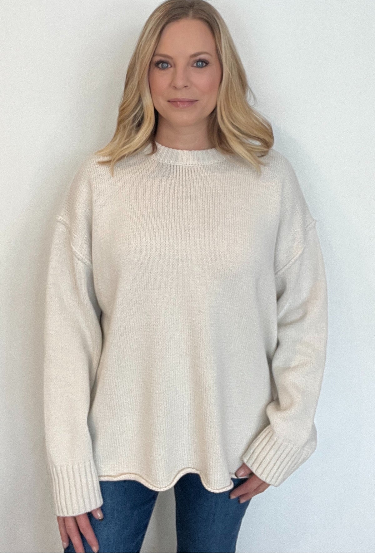 Boyfriend Oversized Sweater-Oatmeal