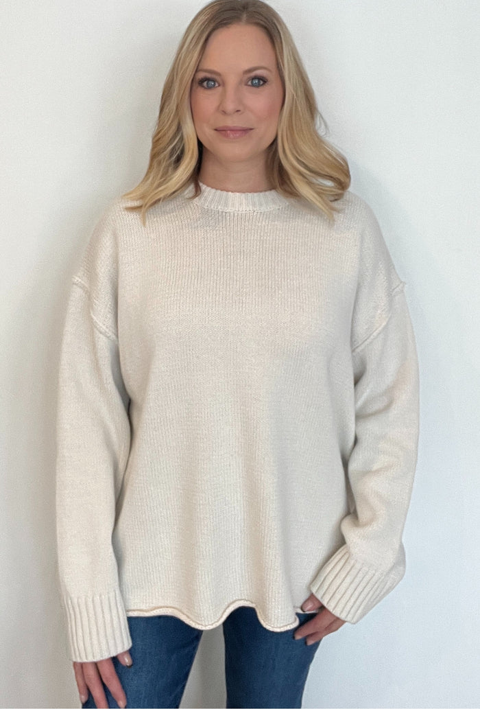 Boyfriend Oversized Sweater-Oatmeal