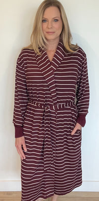 Softies Ultra Soft Robe-Cherry Stripe