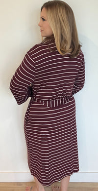 Softies Ultra Soft Robe-Cherry Stripe