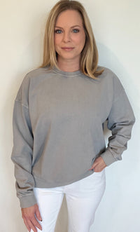Grey Skies Cotton Sweatshirt-Grey