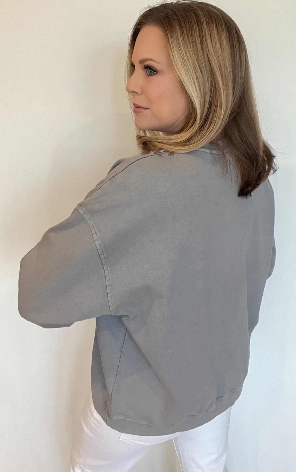 Grey Skies Cotton Sweatshirt-Grey