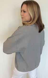 Grey Skies Cotton Sweatshirt-Grey