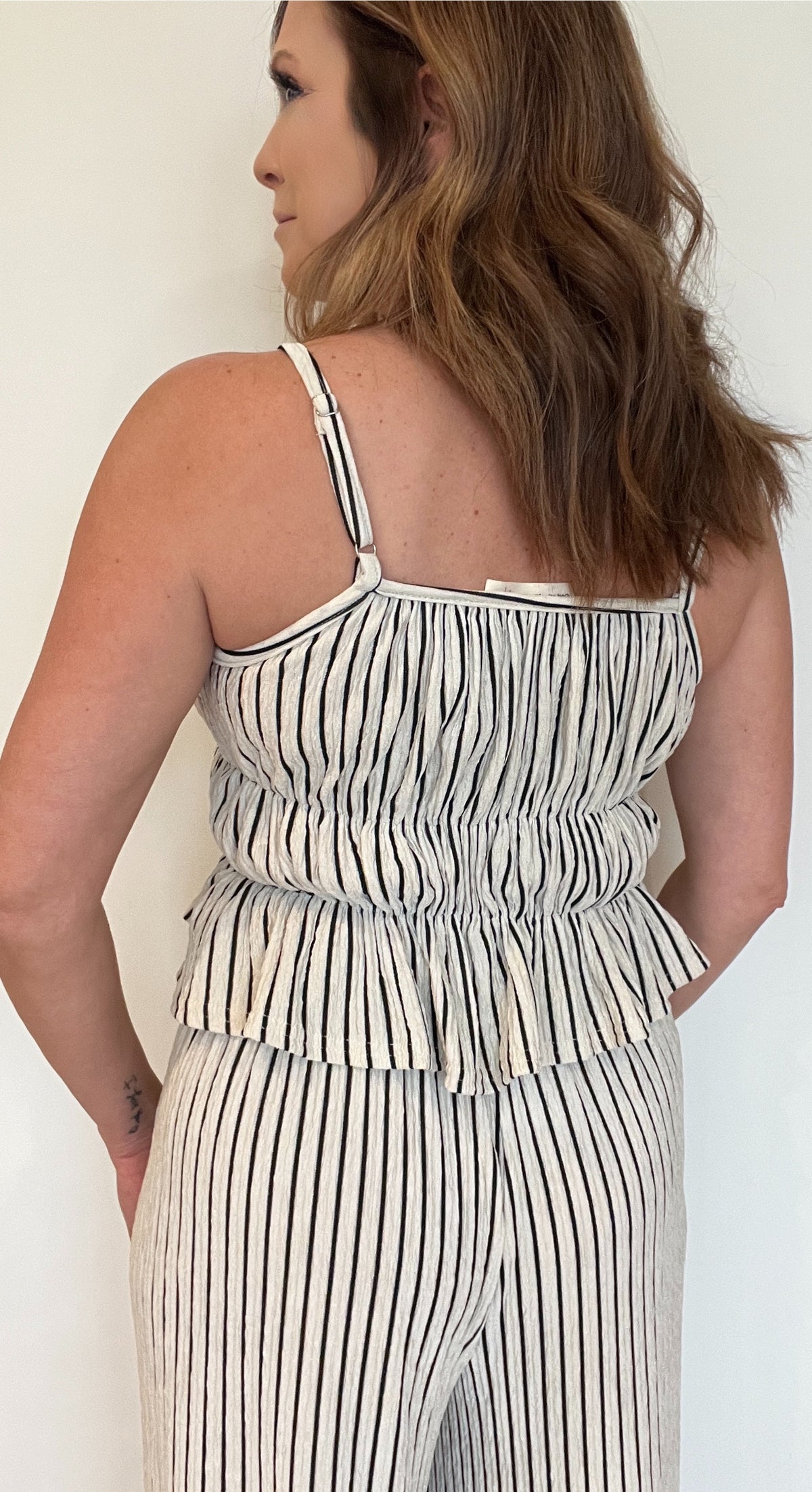 Monaco Peplum Stripe Top