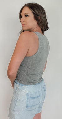 Belle Soft Tank-Grey