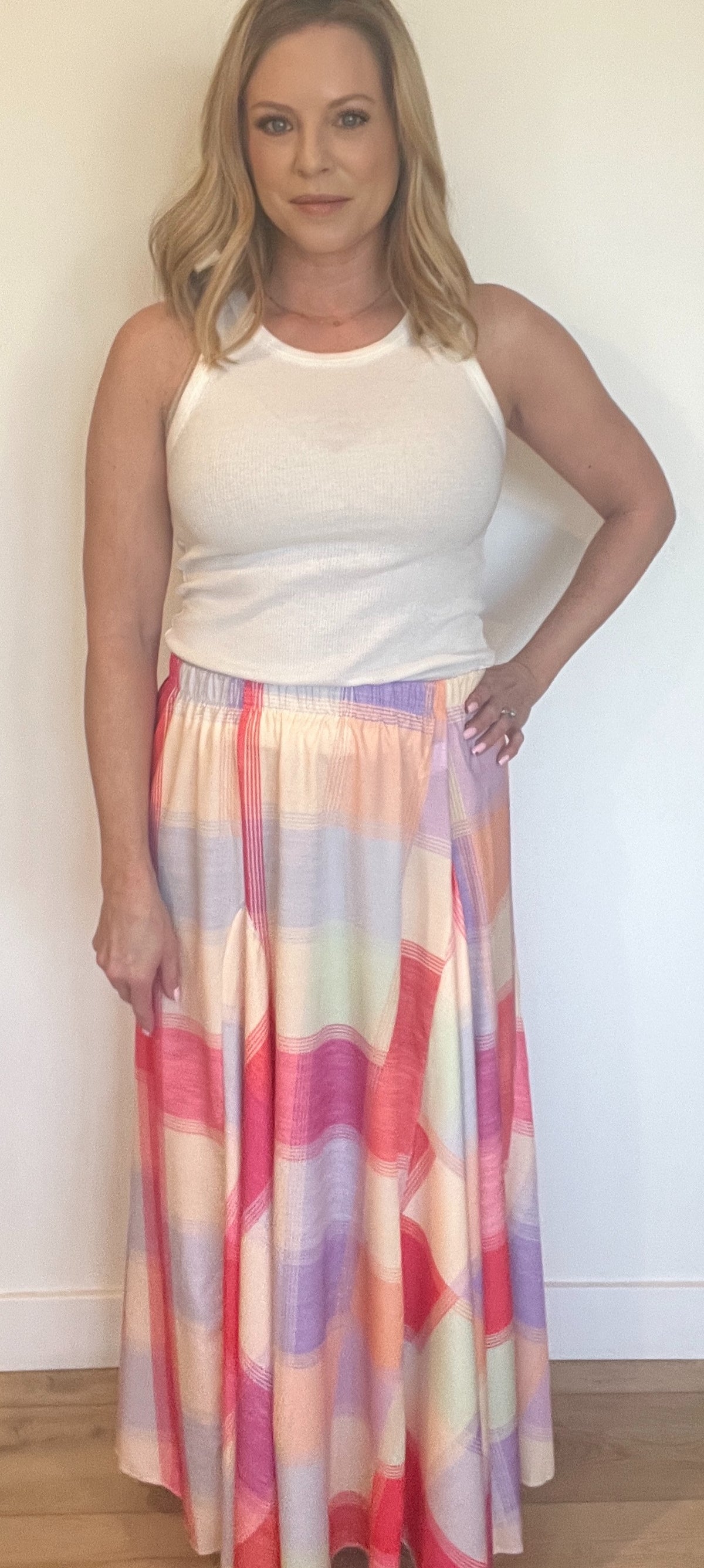 Outside The Lines Skirt-Multi Color