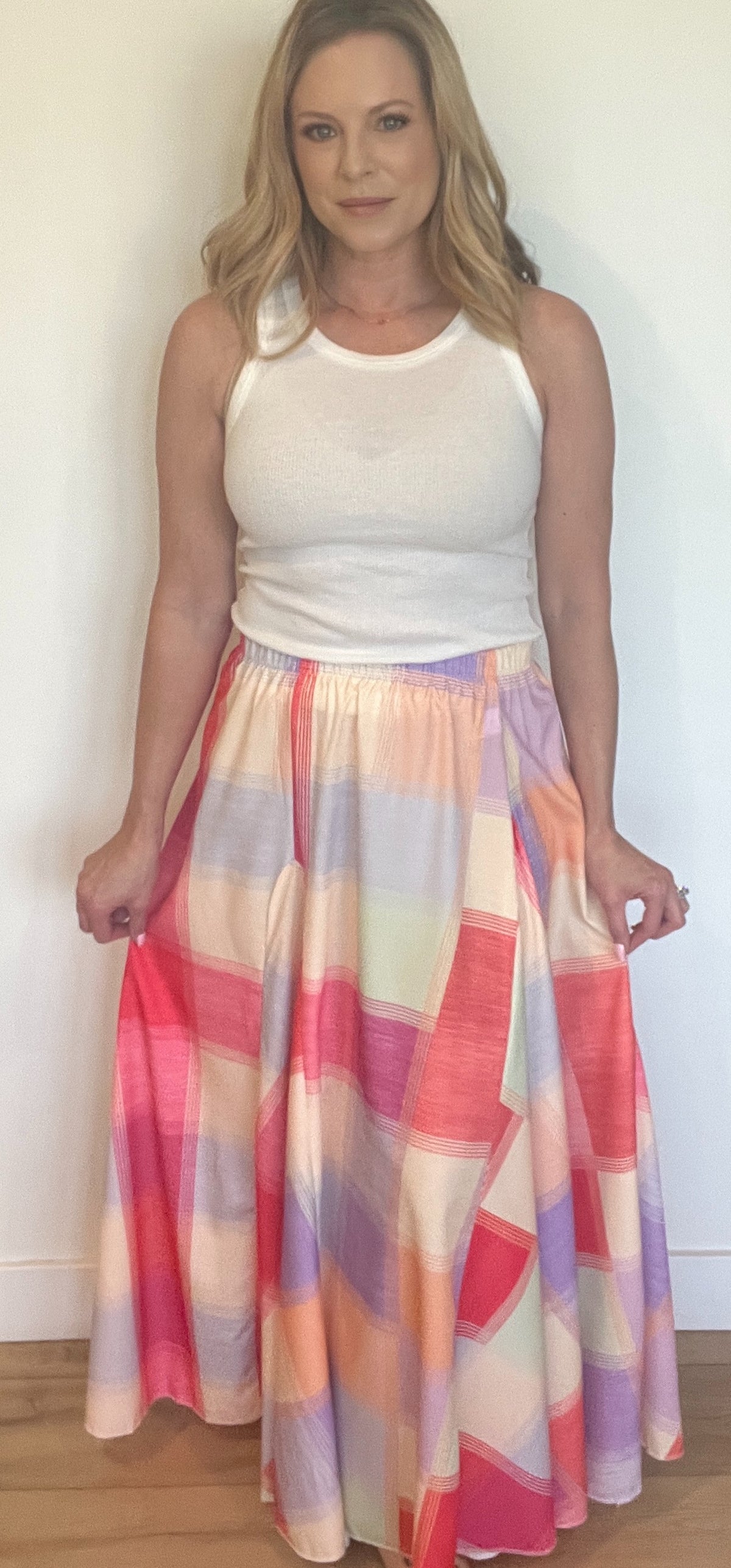 Outside The Lines Skirt-Multi Color