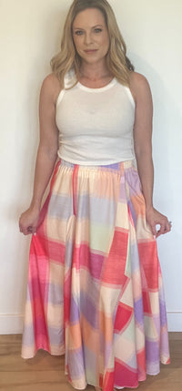 Outside The Lines Skirt-Multi Color
