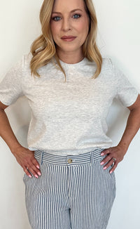 Nantucket Cotton Pants-Ivory/Blue