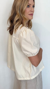 Hazel Cotton Top-Cream