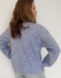 Newport Cardigan-Blue Heather