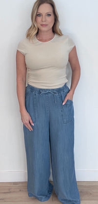 Low Tide Pants-Chambray