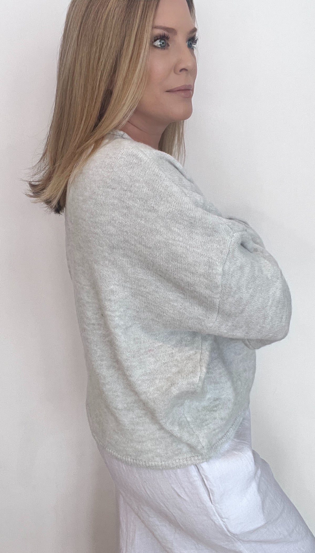 Shelby Cardigan-Light Grey