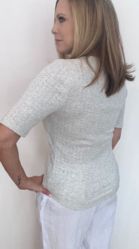 Misty Pointelle Tee-Light Grey