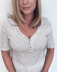 Misty Pointelle Tee-Light Grey