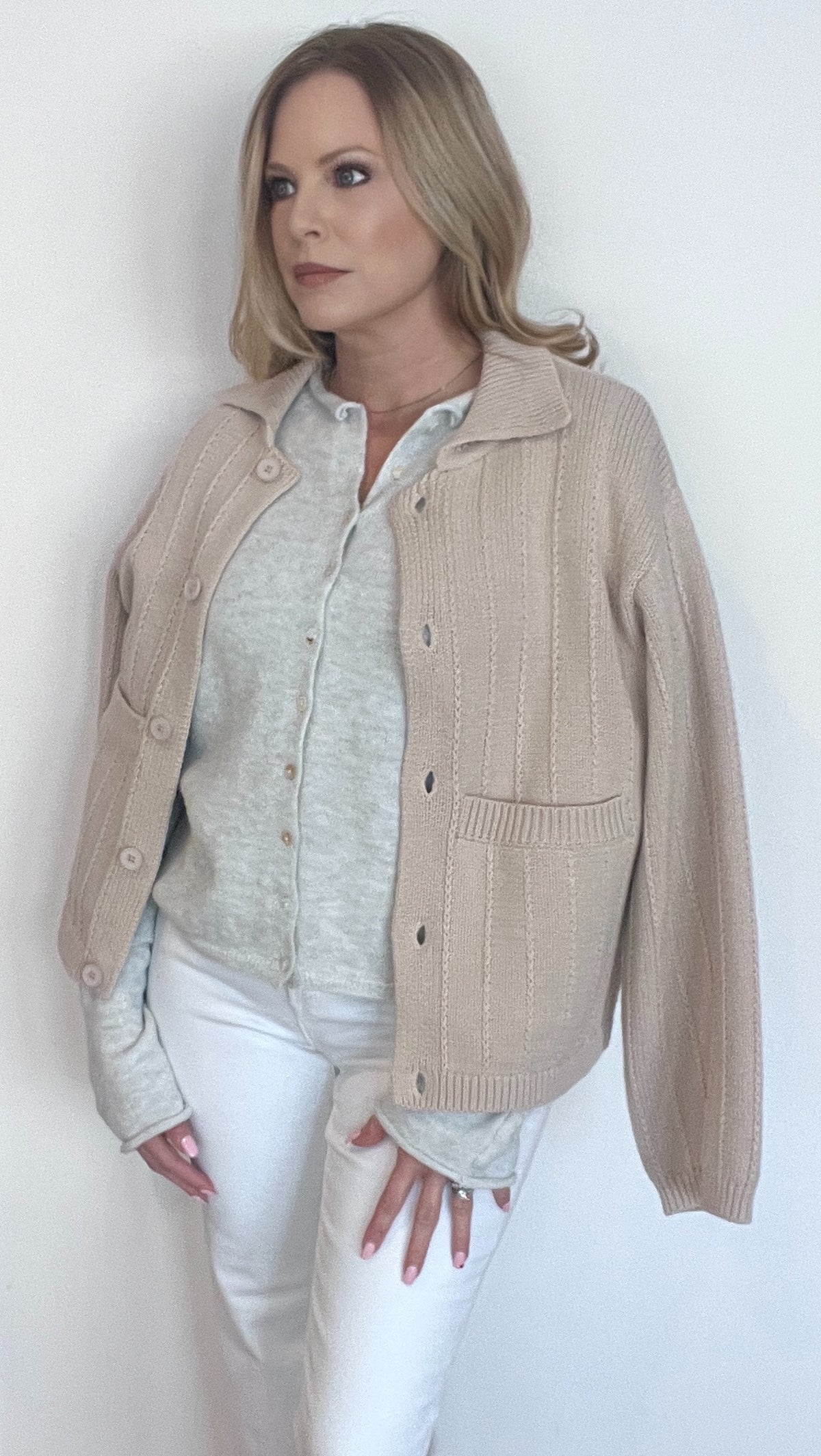 Juliana Cardigan-Oatmeal
