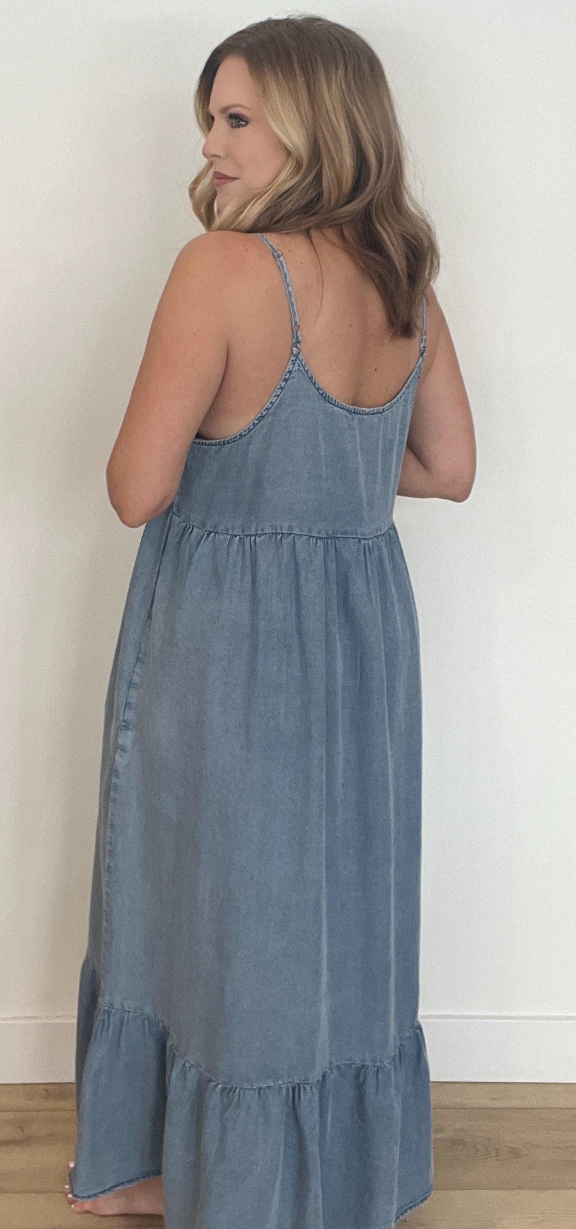 Blue Horizon Midi Dress-Chambray