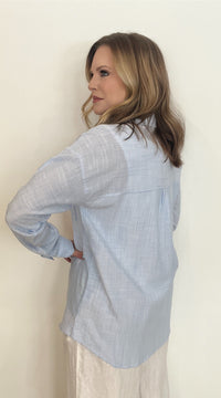 Cool Breeze Button Down-Blue
