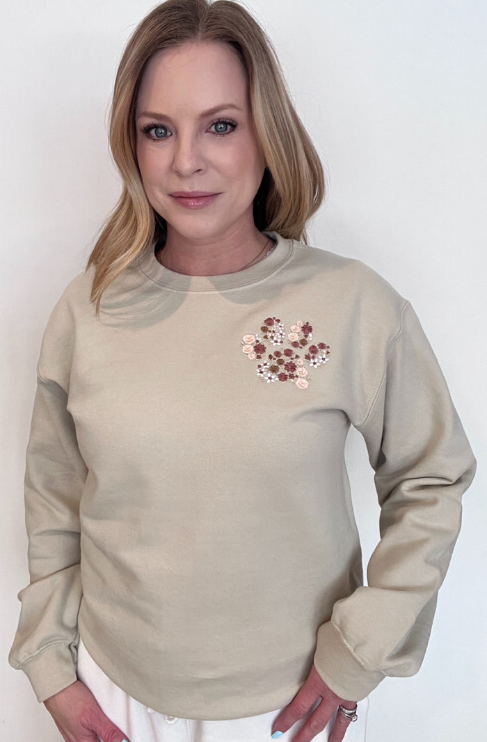 Puppy Love Sweatshirt-Sand