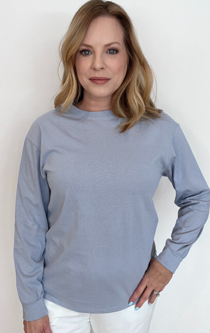 The Perfect Cotton Tee-Blue