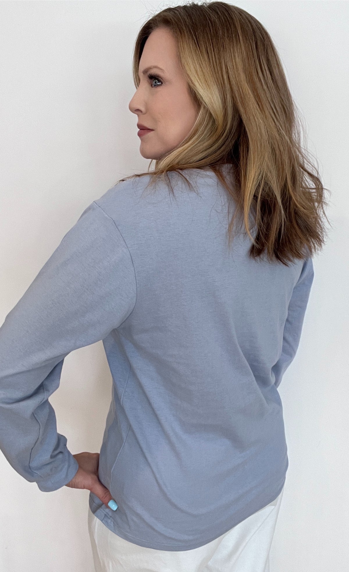 The Perfect Cotton Tee-Blue