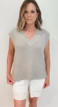 Lafayette Vest Top-Heather Oatmeal