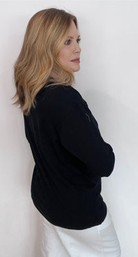 The Perfect Cotton Long Sleeve Tee-Black